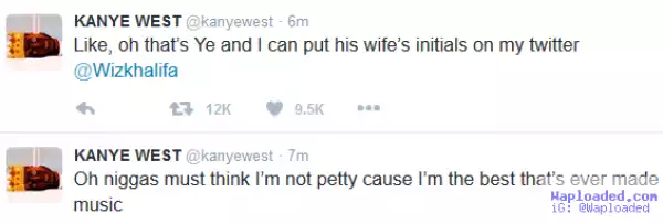 Kanye West and Wiz Khalifa come for each other on Twitter